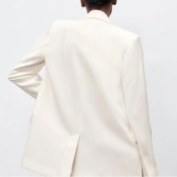 Zara Blazer Ivory Double Breasted - Picture 3 of 12
